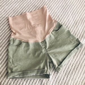 Green Maternity Shorts